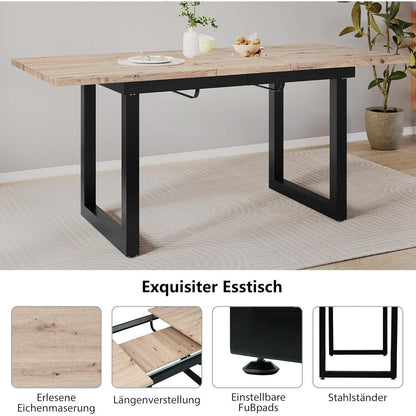 Ausziehbarer Esstisch 140/180cm – Industriestil & Metallrahmen
