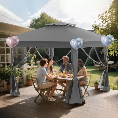4x4m Faltpavillon mit Moskitonetz & UV-Schutz
