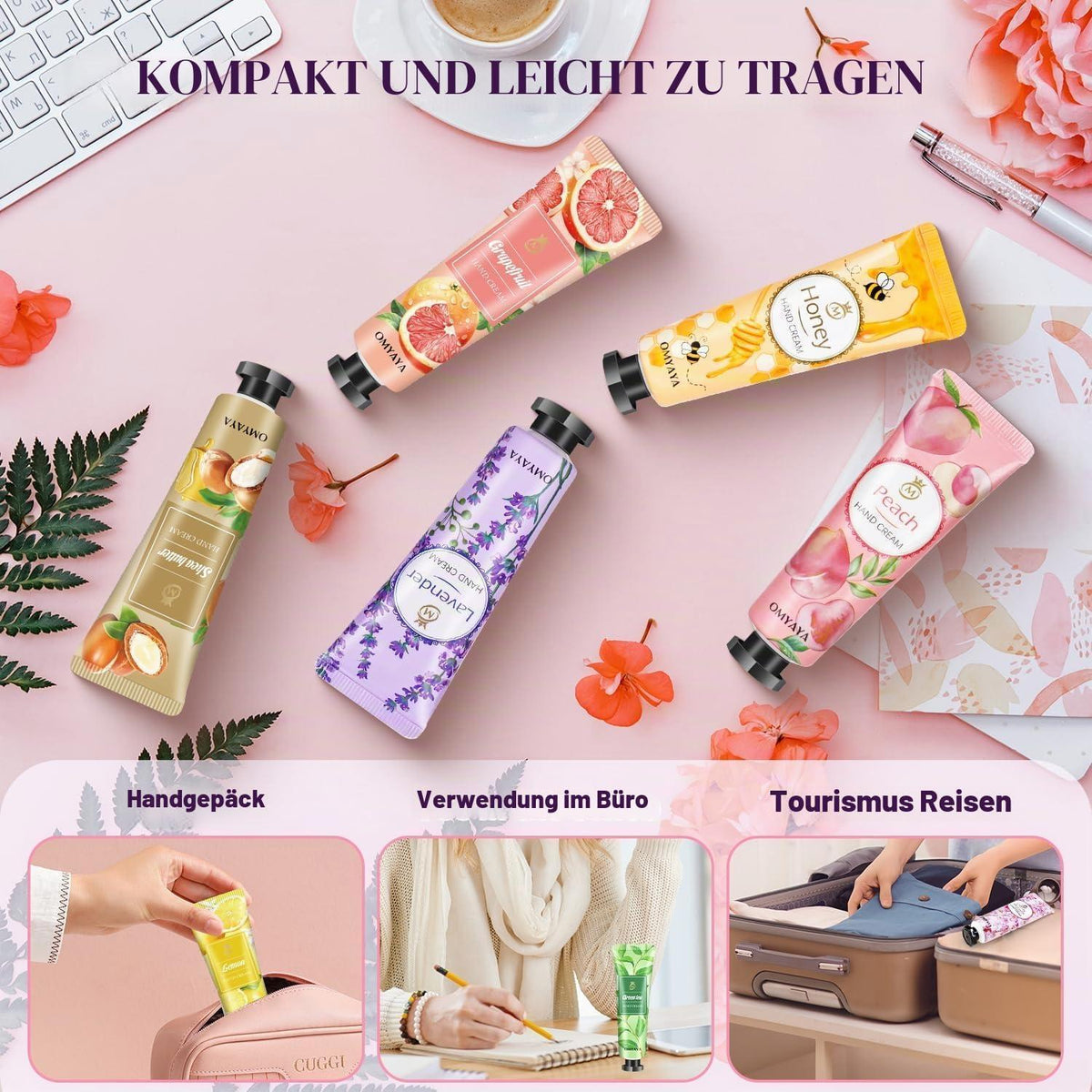 120 Mini Handcreme Set | Duft-Geschenkset für Trockene Hände