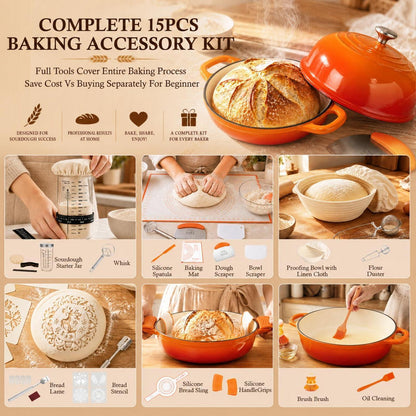 Gusseisen Dutch Oven mit Deckel – Perfekt zum Brotbacken