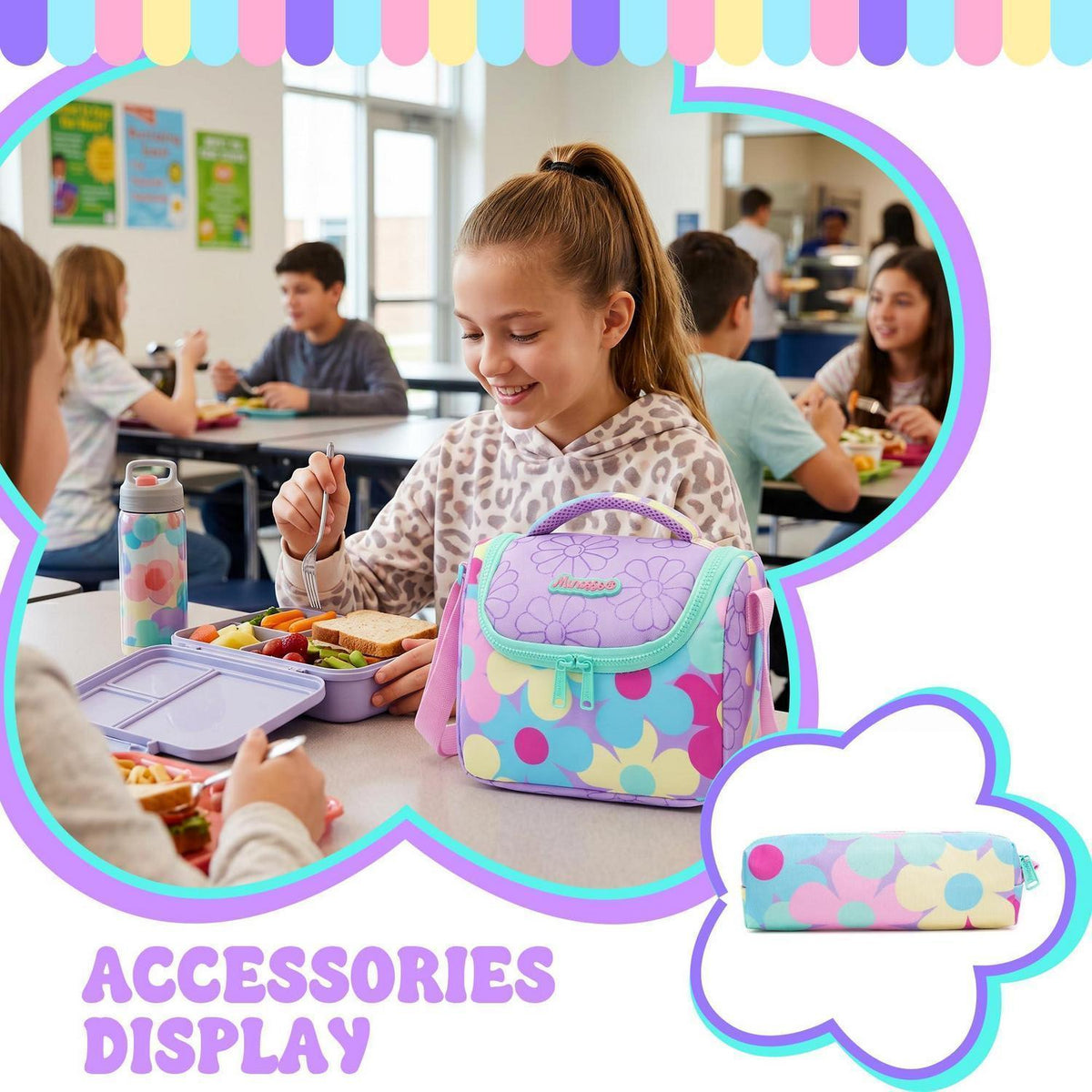 Schulrucksack Trolley Mädchen Blumen – Ergonomischer Schulranzen Set