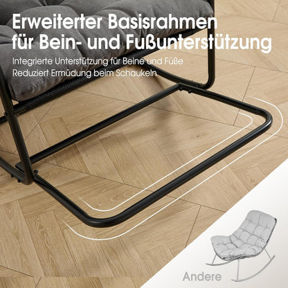 Übergroßer Schaukelstuhl – Gemütlicher Papasan Stuhl Grau