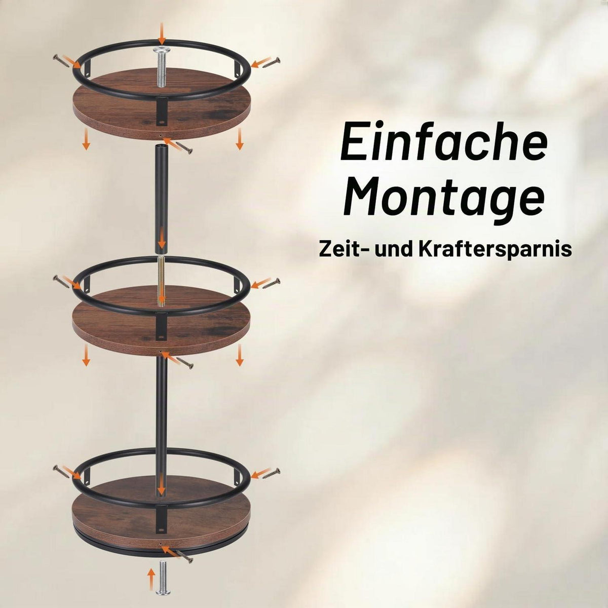 Drehbares Gewürzregal 3-stufig aus Holz für die Küche
