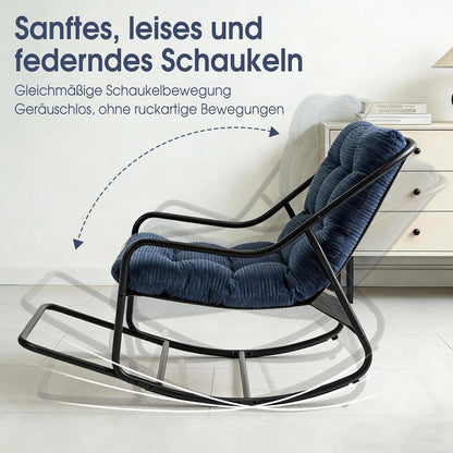 Übergroßer Schaukelstuhl – Gemütlicher Papasan Stuhl Marineblau