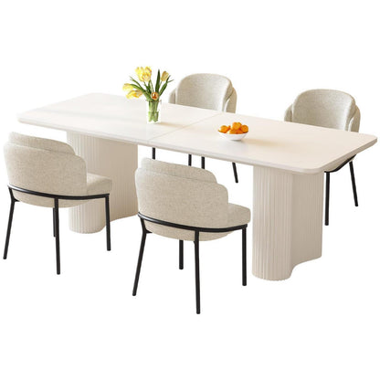 Essgruppe 5-teilig Creme Weiß – Skandinavisch Modern