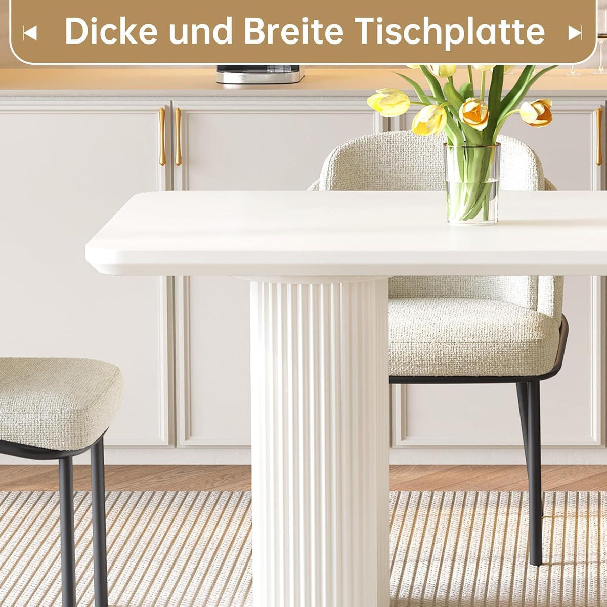 Essgruppe 5-teilig Creme Weiß – Skandinavisch Modern