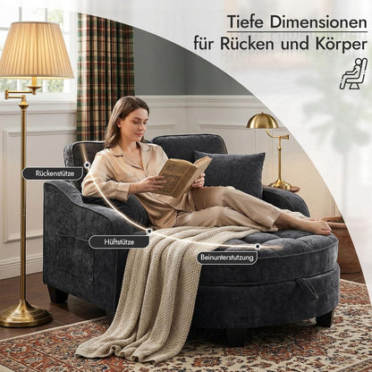 Schlafsofa Schwarz – Kompakt & Platzsparend mit Kissen