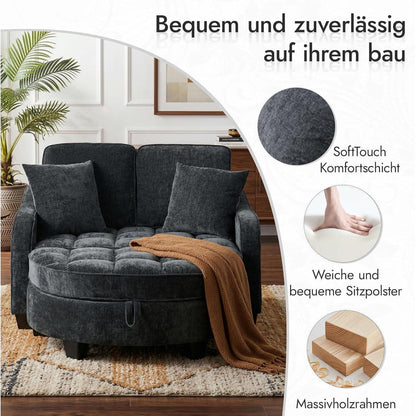 Schlafsofa Schwarz – Kompakt & Platzsparend mit Kissen