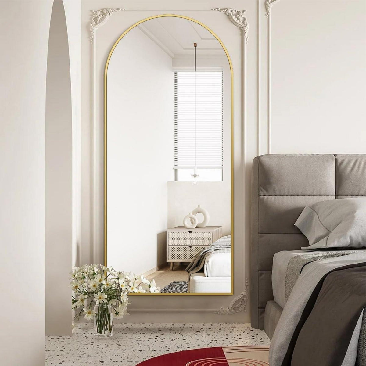Großer Ganzkörperspiegel 180x67 cm – Stand- & Wandspiegel Gold