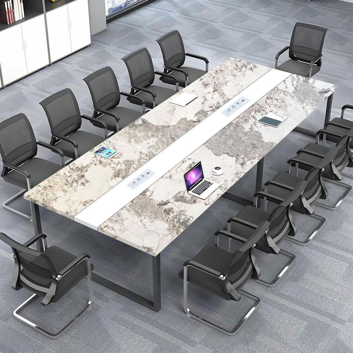 Konferenztisch H1 400x120cm – Modern, Kabeldurchführung & Stabil