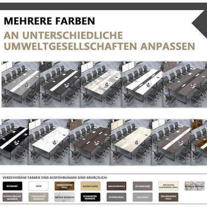 Konferenztisch groß mit Kabeldurchführung – Modern & Stabil