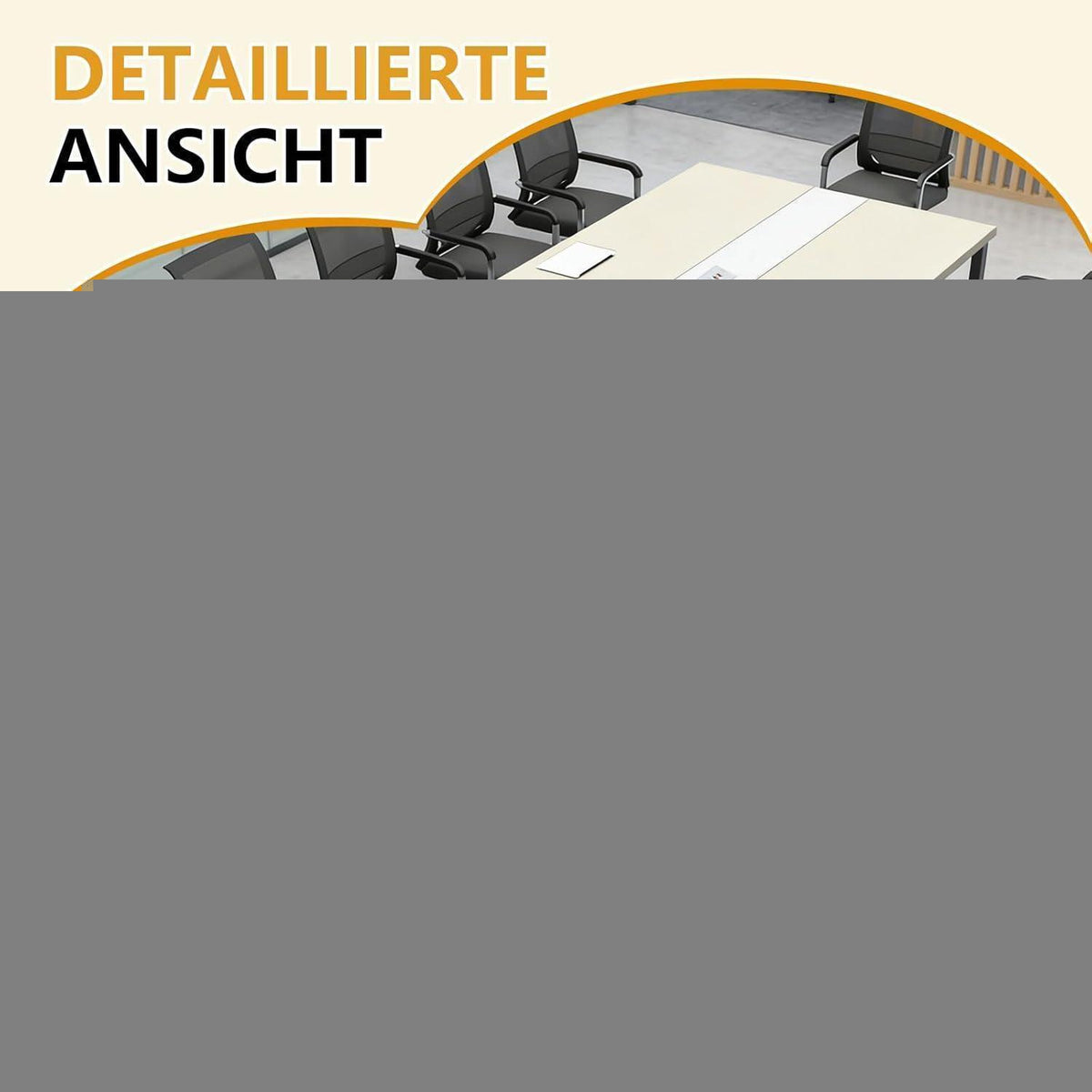 Konferenztisch D1 400x120cm – Modern, Kabelmanagement & Stabil