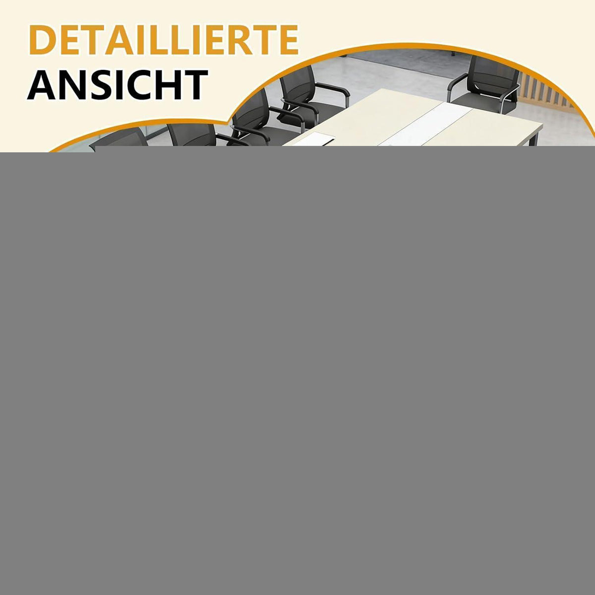 Konferenztisch groß mit Kabeldurchführung – Modern & Stabil