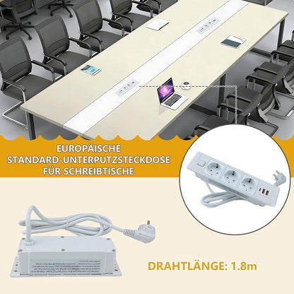 Konferenztisch groß mit Kabeldurchführung – Modern & Stabil