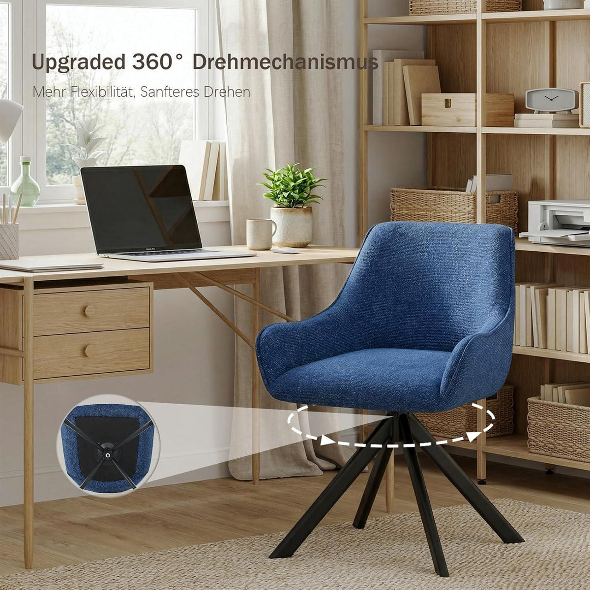 Drehbarer Esszimmerstuhl Set Dunkelblau – Modern & Komfortabel