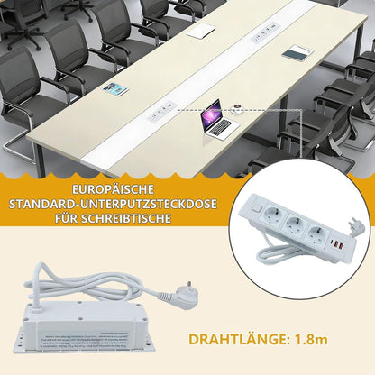 Konferenztisch groß mit Kabeldurchführung – Modern & Stabil