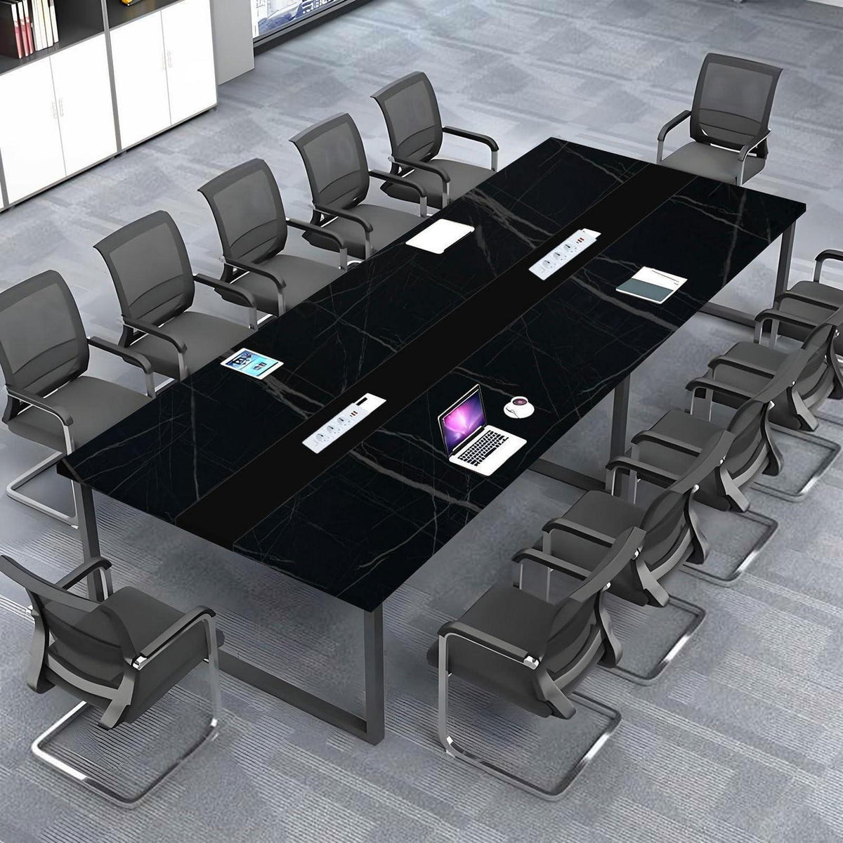 Konferenztisch L 400cm mit Kabeldurchführung – Modern & Stabil