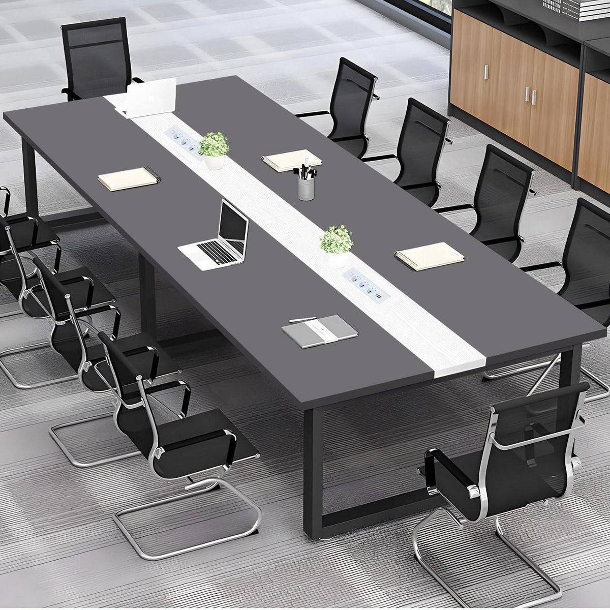 Konferenztisch M 400x80x74cm – Modern & Mit Kabeldurchführung