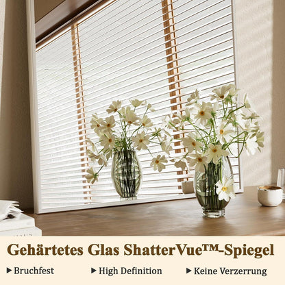 Bogen Wandspiegel Weiß 91x61cm – Moderner Aluminiumrahmen