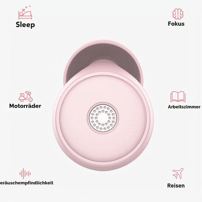 Schlaf-Ohrstöpsel -45dB, Weiche Silikon-Ohrstöpsel mit Tragetasche (Rose)