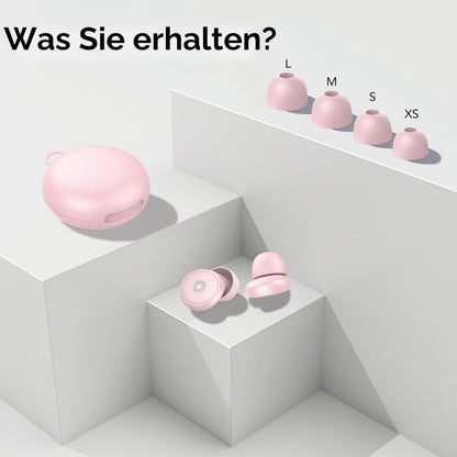 Schlaf-Ohrstöpsel -45dB, Weiche Silikon-Ohrstöpsel mit Tragetasche (Rose)
