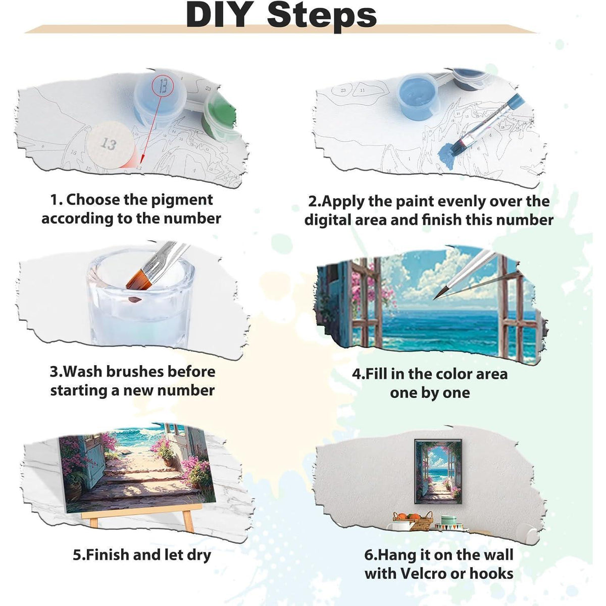 Malen nach Zahlen Landschaft mit Rahmen – DIY Set für Erwachsene