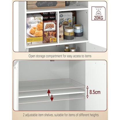 Hochschrank Küche Weiß | 60cm Breit, 5 Ebenen & 2 Türen