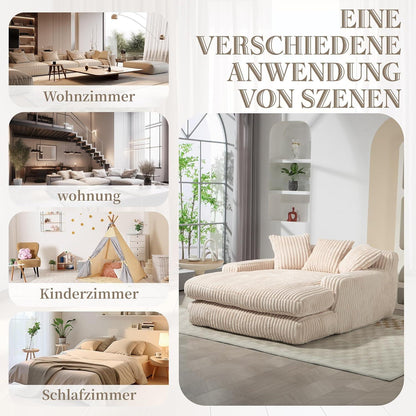 Boneless Cord Schlafsofa – Bequemes Bodensofa für Wohnzimmer