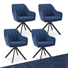 Drehbarer Esszimmerstuhl Set Dunkelblau – 4er Set mit Chenille