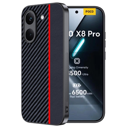 Xiaomi Poco X8 Pro Hülle: Wasserdicht, Stoßfest & Carbonfaser Rot/Schwarz