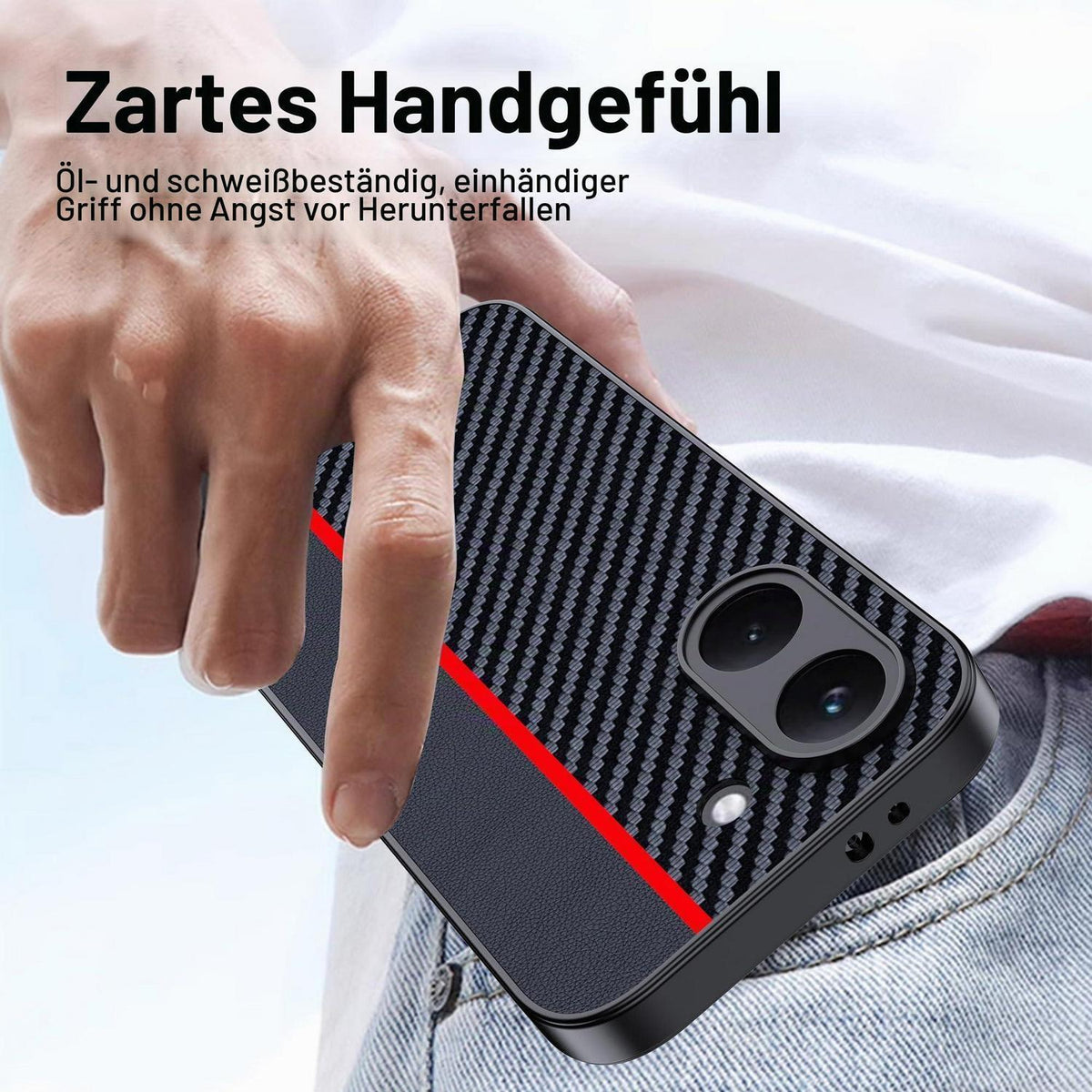 Xiaomi Poco X8 Pro Hülle: Wasserdicht, Stoßfest & Carbonfaser Rot/Schwarz