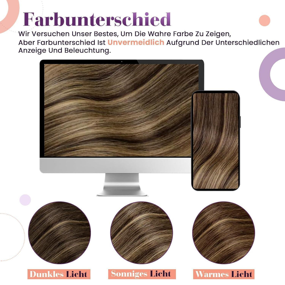 Echthaar Clip-Ins Braun Ombre Dunkelbraun Karamellblond