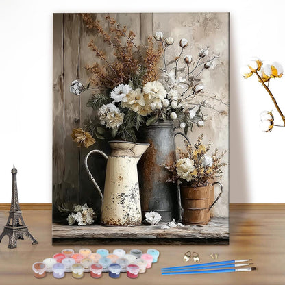 Malen nach Zahlen Blumen – DIY Ölgemälde Set 40x50cm