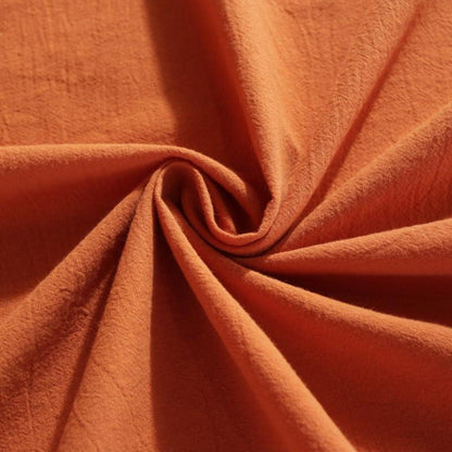 Baumwoll-Leinen Tischdecke Rüschen 152x305cm – Braun-Orange