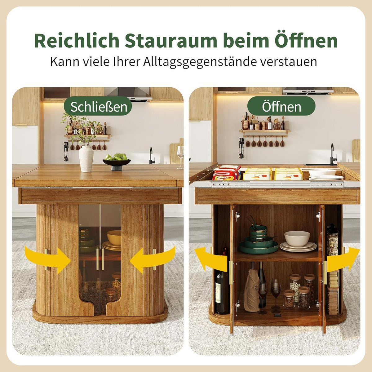 Ausziehbarer Esstisch Walnut – 118-158 cm, Platz für 6 Personen