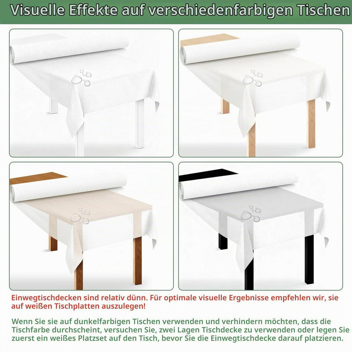 Tischdeckenrolle Weiß 1,20m x 20m Einweg Vlies | Party & Deko