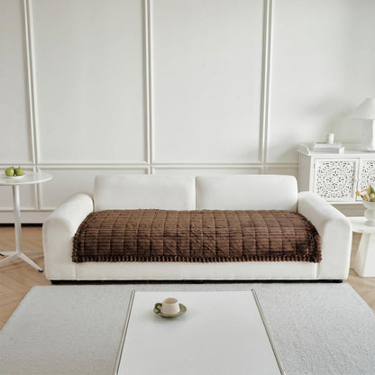 Dicker Sofaüberzug Cord Dunkelbraun 90x180cm - Rutschfest