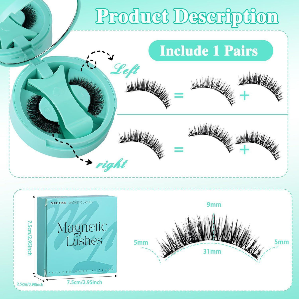 Magnetische Wimpern Set ohne Kleber – Wiederverwendbar & Perfekt für Unterwegs