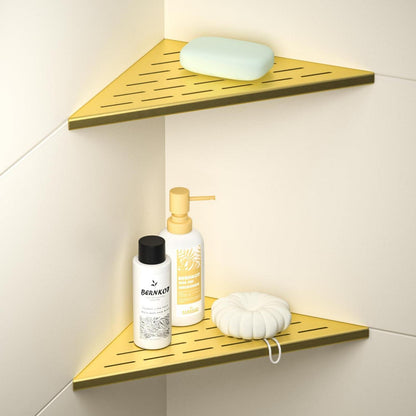 Eck Duschregal Golden, 2er-Set – Edelstahl, Platzsparend