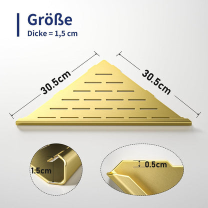 Eck Duschregal Golden, 2er-Set – Edelstahl, Platzsparend