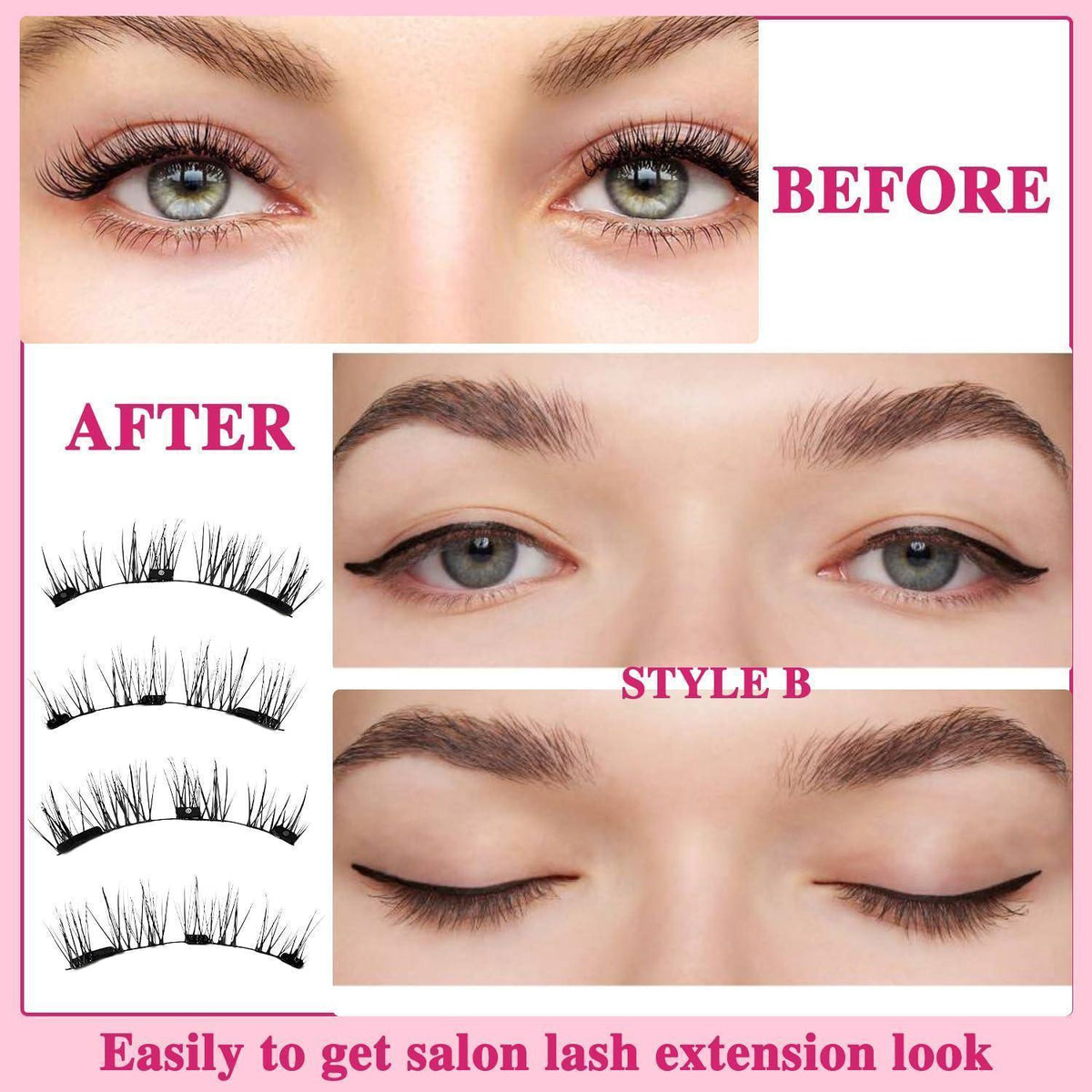 Magnetische Wimpern Set 2 Paare – Ohne Kleber, Wiederverwendbar