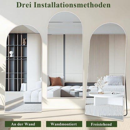 Ganzkörperspiegel Bogen 165x60cm – Stand- & Wandspiegel Weiß