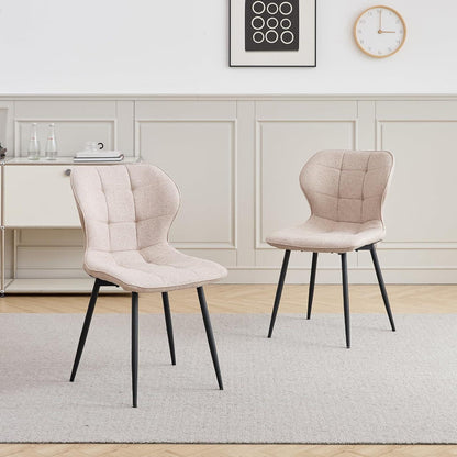Modernes Esszimmer-Set: Dunkler Holztisch (140x80cm) + 4 Khaki Stühle