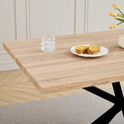 Modernes Esszimmer-Set mit Tisch (140x80cm) & 4 weißen Stühlen