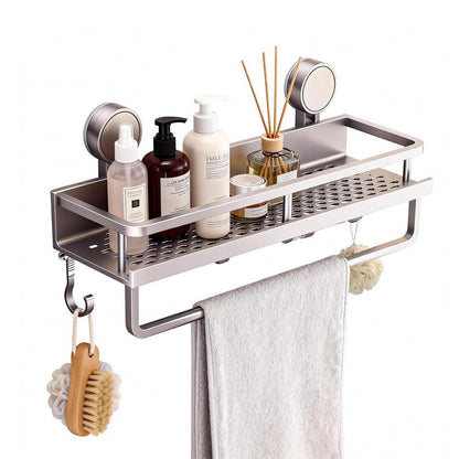 Duschablage ohne Bohren | Saugnapf Duschregal mit Haken