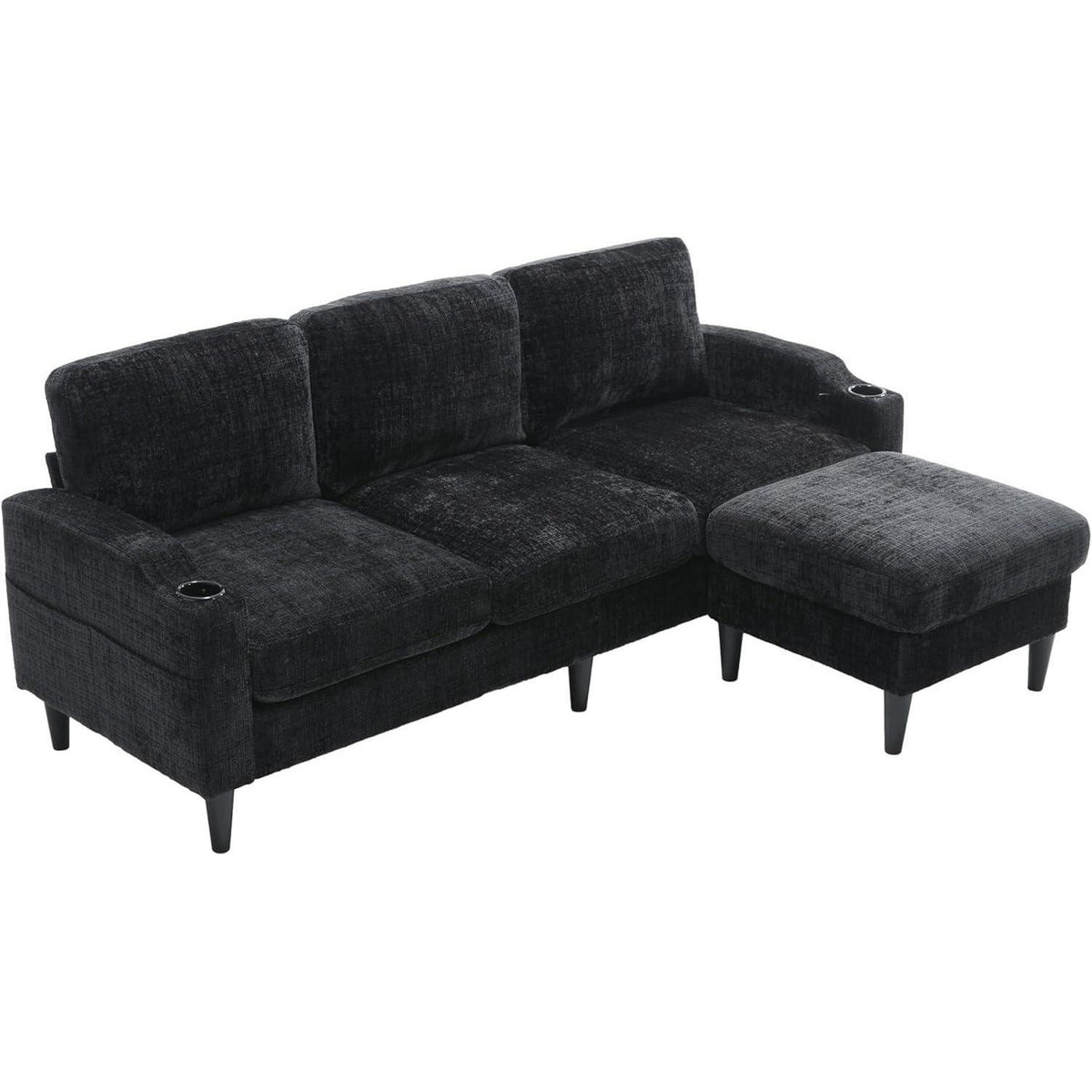 Ecksofa mit Schlaffunktion, 4-Sitzer, Dunkelgrün