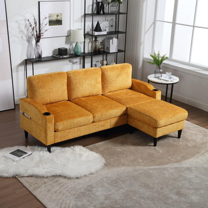 Ecksofa mit Schlaffunktion, 4-Sitzer, Grau