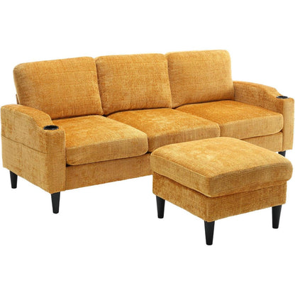 Ecksofa mit Schlaffunktion, 4-Sitzer, Grau