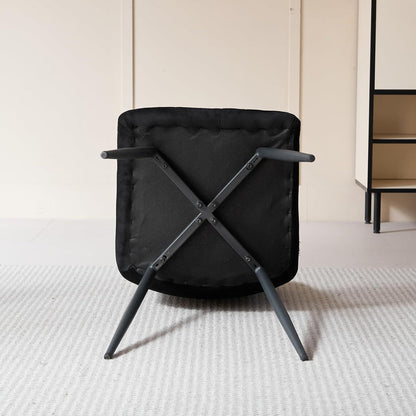 Moderner Esszimmerstuhl Set 4er – Samt & Cord, Schwarz + Hellgrau