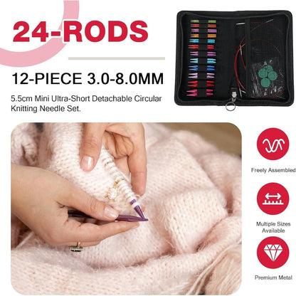 Austauschbares Rundstricknadeln Set mit Zubehör für Strickprojekte